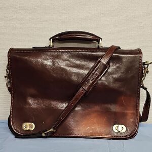 TIME RESISTANCE LEATHER BRIEFCASE BFPM-07-070